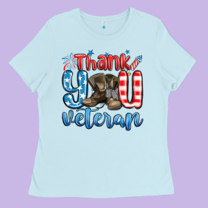 Thank You Veteran Ladies Tee Designed By Maliassmallbusiness