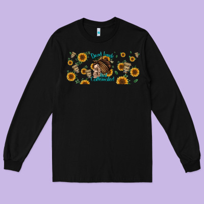Dead Inside But Caffeinated Momlife Long Sleeve Tee Designed By Jasminsmagicworld