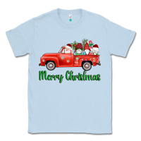 Dusty Blue merry christmas truck gnomes Classic Tee - AdoDesignShop