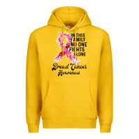 In This Family Fights Alone Breast Cancer Awareness Premium Hoodie | Teevron
