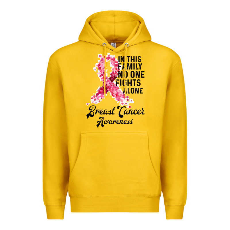 In This Family Fights Alone Breast Cancer Awareness Premium Hoodie by Bettercallsaul | Teevron