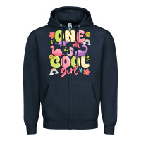 Navy one cool girl Zipper Hoodie - MaliasSmallBusiness
