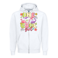 White one cool girl Zipper Hoodie - MaliasSmallBusiness