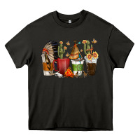 Asphalt coffee cups indian headdress Heavy Core Tee - texasbilliewilder