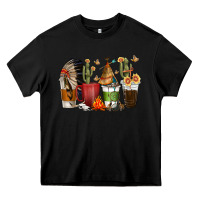 Black coffee cups indian headdress Heavy Core Tee - texasbilliewilder
