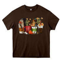 Chocolate Brown coffee cups indian headdress Heavy Core Tee - texasbilliewilder