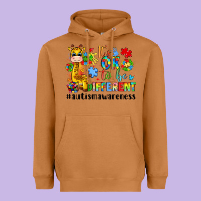 It S Ok To Be Different Giraffe Heavyweight Hoodie Designed By Lillyallendesigns