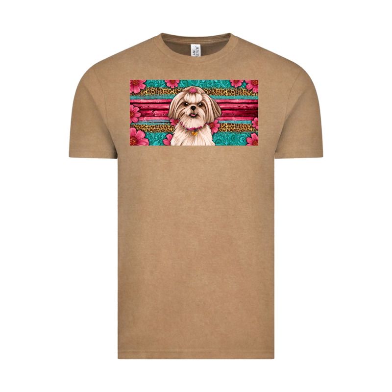Western Shih Tzu License Plate Design Vintage Tee by JahusDesignShop | Teevron