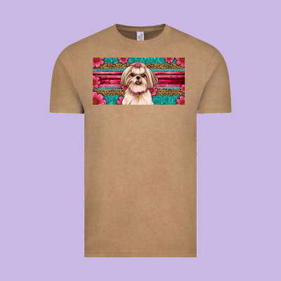 Western Shih Tzu License Plate Design Vintage Tee Designed By Jahusdesignshop