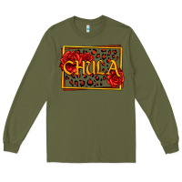 Army Green Spanish chula with roses Long Sleeve Tee - Jasminsmagicworld