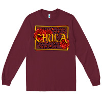 Burgundy Spanish chula with roses Long Sleeve Tee - Jasminsmagicworld