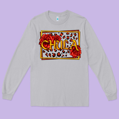Spanish Chula With Roses Long Sleeve Tee Designed By Jasminsmagicworld