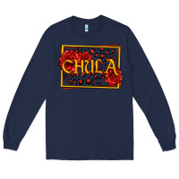 Navy Spanish chula with roses Long Sleeve Tee - Jasminsmagicworld