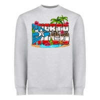 Heather Grey puerto rico and flowers with frog Heavyweight Sweatshirt - AdoDesignShop