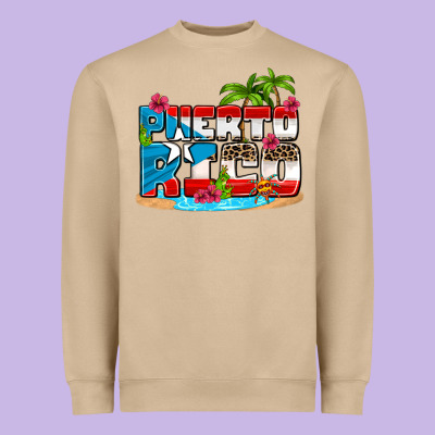 Puerto Rico And Flowers With Frog Heavyweight Sweatshirt Designed By Adodesignshop