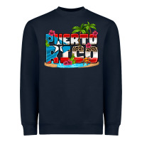 Navy puerto rico and flowers with frog Heavyweight Sweatshirt - AdoDesignShop