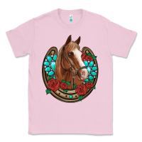 Bubblegum Pink western horseshoe horse roses gemstone Classic Tee - Artiststas