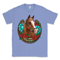 Colony Blue western horseshoe horse roses gemstone Classic Tee - Artiststas