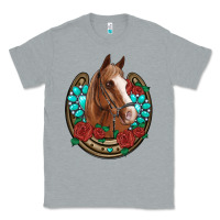 Heather Grey western horseshoe horse roses gemstone Classic Tee - Artiststas