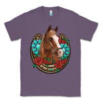 Lavender western horseshoe horse roses gemstone Classic Tee - Artiststas