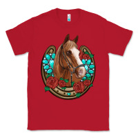 Red western horseshoe horse roses gemstone Classic Tee - Artiststas