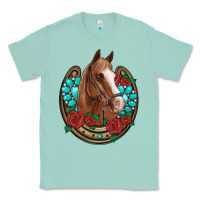 Seafoam western horseshoe horse roses gemstone Classic Tee - Artiststas