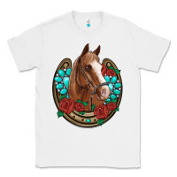 White western horseshoe horse roses gemstone Classic Tee - Artiststas
