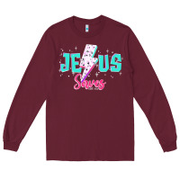 Burgundy jesus saves Long Sleeve Tee - JahusDesignShop