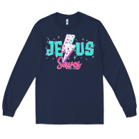 Navy jesus saves Long Sleeve Tee - JahusDesignShop