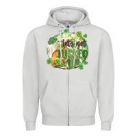 Dove Grey let's get lucked up Zipper Hoodie - MaliasSmallBusiness