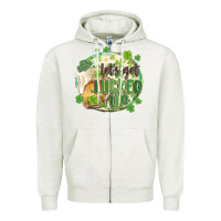 Oatmeal Heather let's get lucked up Zipper Hoodie - MaliasSmallBusiness