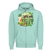 Seafoam let's get lucked up Zipper Hoodie - MaliasSmallBusiness