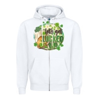 White let's get lucked up Zipper Hoodie - MaliasSmallBusiness