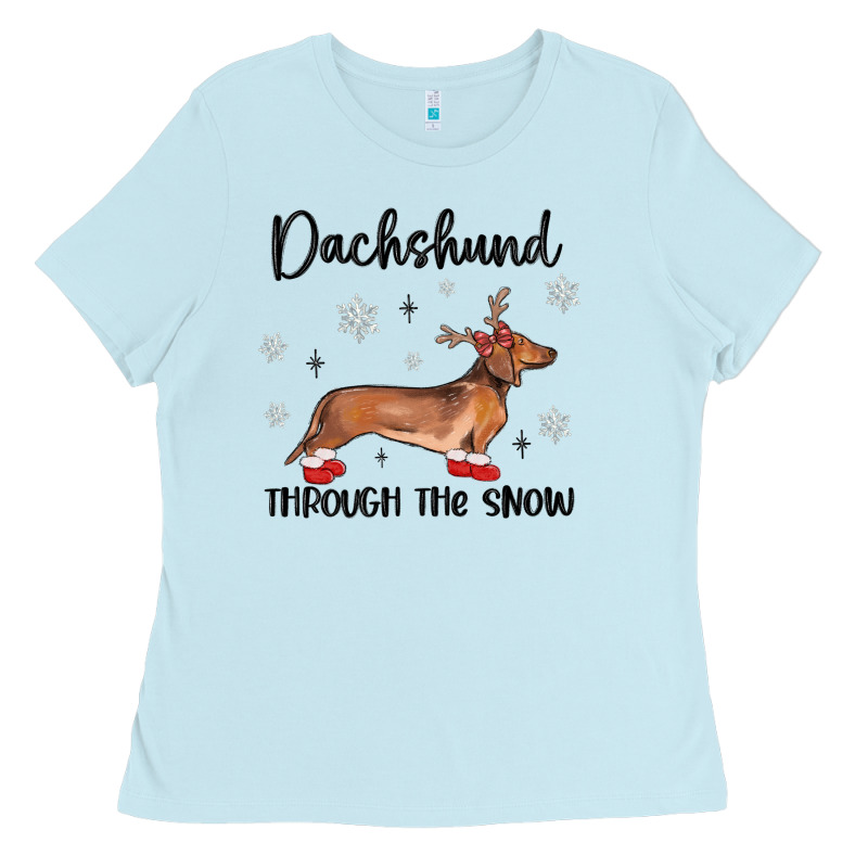 Dachshund Through The Snow Ladies Tee by MaliasSmallBusiness | Teevron
