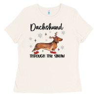 Bone dachshund through the snow Ladies Tee - MaliasSmallBusiness