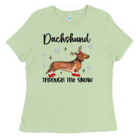 Matcha dachshund through the snow Ladies Tee - MaliasSmallBusiness