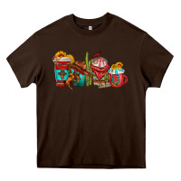Chocolate Brown cowboy coffee cups Heavy Core Tee - texasbilliewilder
