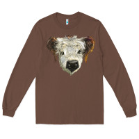 Chestnut white calf scottish Long Sleeve Tee - BarkalooDesign