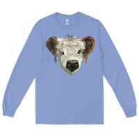 Colony Blue white calf scottish Long Sleeve Tee - BarkalooDesign