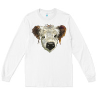 White white calf scottish Long Sleeve Tee - BarkalooDesign
