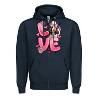 Navy love cow valentine's day Zipper Hoodie - MaliasSmallBusiness