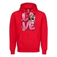 Red love cow valentine's day Zipper Hoodie - MaliasSmallBusiness