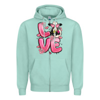 Seafoam love cow valentine's day Zipper Hoodie - MaliasSmallBusiness