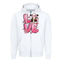 White love cow valentine's day Zipper Hoodie - MaliasSmallBusiness