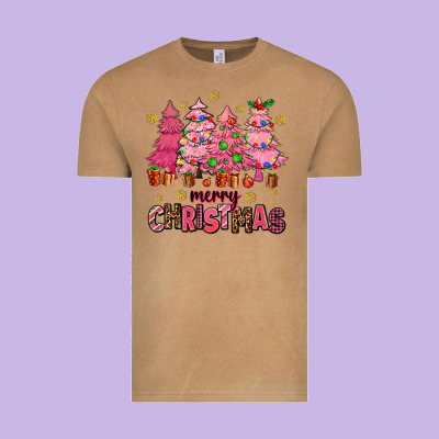 Pink Christmas Trees Vintage Tee Designed By Adodesignshop