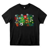 Black christmas trees with tennis Heavy Core Tee - Zillion Design Studio