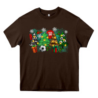 Chocolate Brown christmas trees with tennis Heavy Core Tee - Zillion Design Studio
