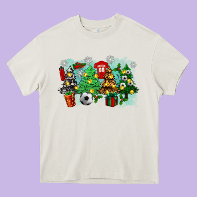Christmas Trees With Tennis Heavy Core Tee Designed By Zillion Design Studio