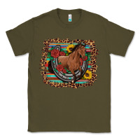Army Green western horse horseshoe roses sunflowers serape leopard Classic Tee - Artiststas