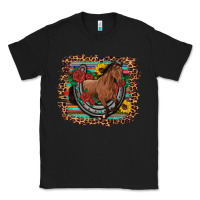 Black western horse horseshoe roses sunflowers serape leopard Classic Tee - Artiststas